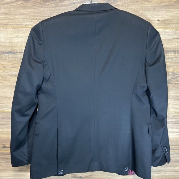 Klein Epstein & Parker Vitale Barberis Canonico Super 110s Black Blazer Sz 42 - Picture 8 of 8